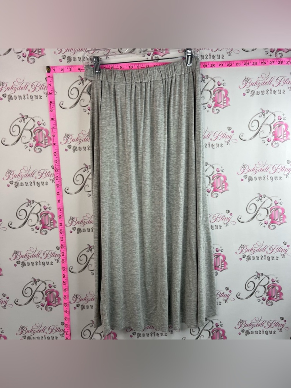 Lole skirt ribbon tie up grey Light Gray long flowy Skirt with Tie up bow - Picture 2 of 13